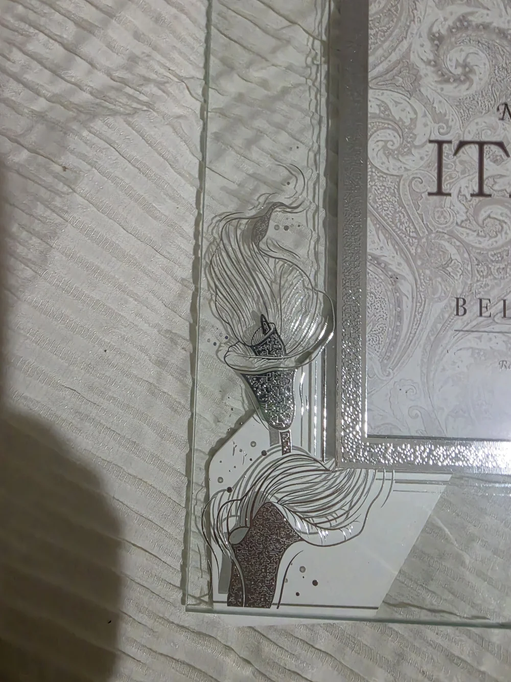 Made In Italy Etched Flower Frame- Minor Damage In The Lefthand Corner